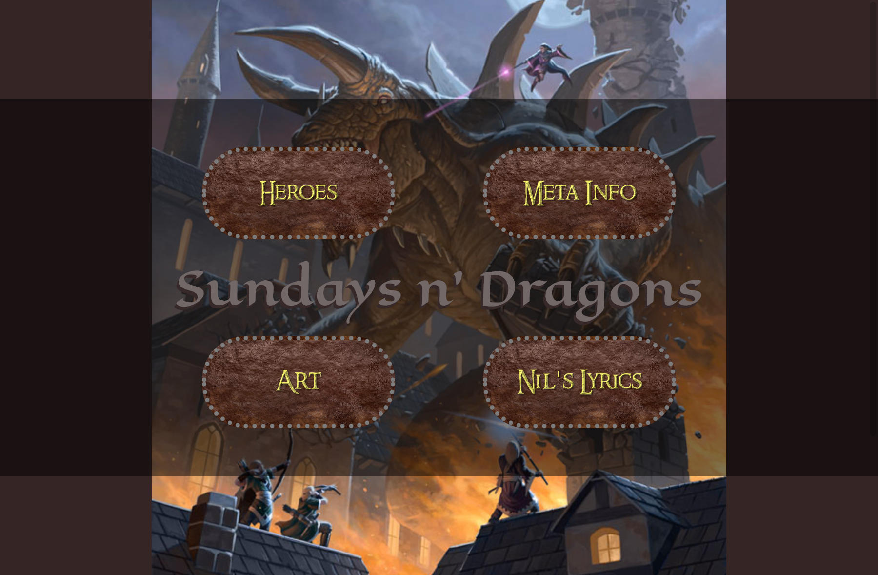Desktop Preview of Sundays n Dragons Website